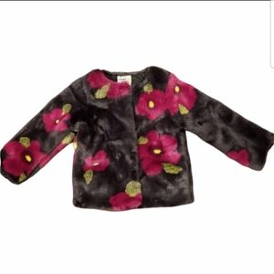 Oshkosh B'gosh Floral Faux Fur Coat